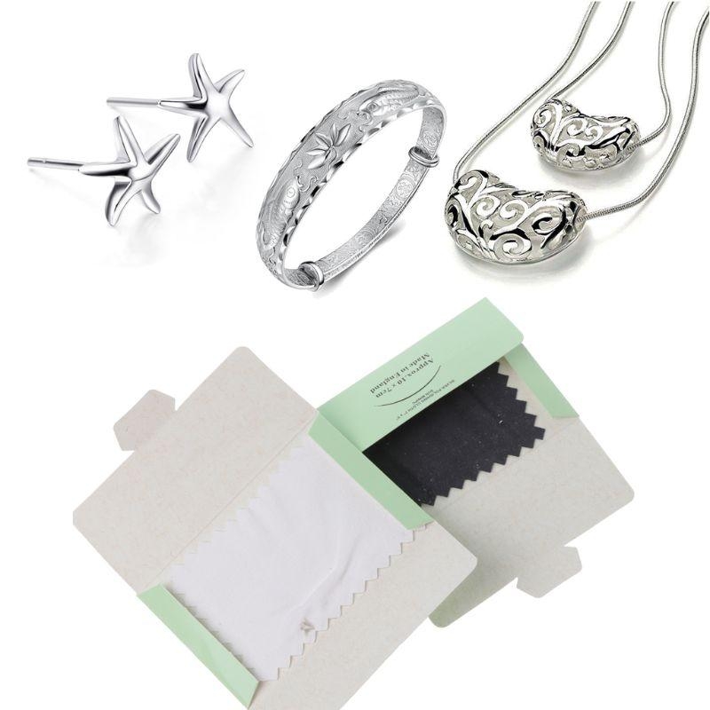 10 Buah Kain Poles Perhiasan K - Jewelry Polishing Cloth Silver Cleaner ulasan dan harga