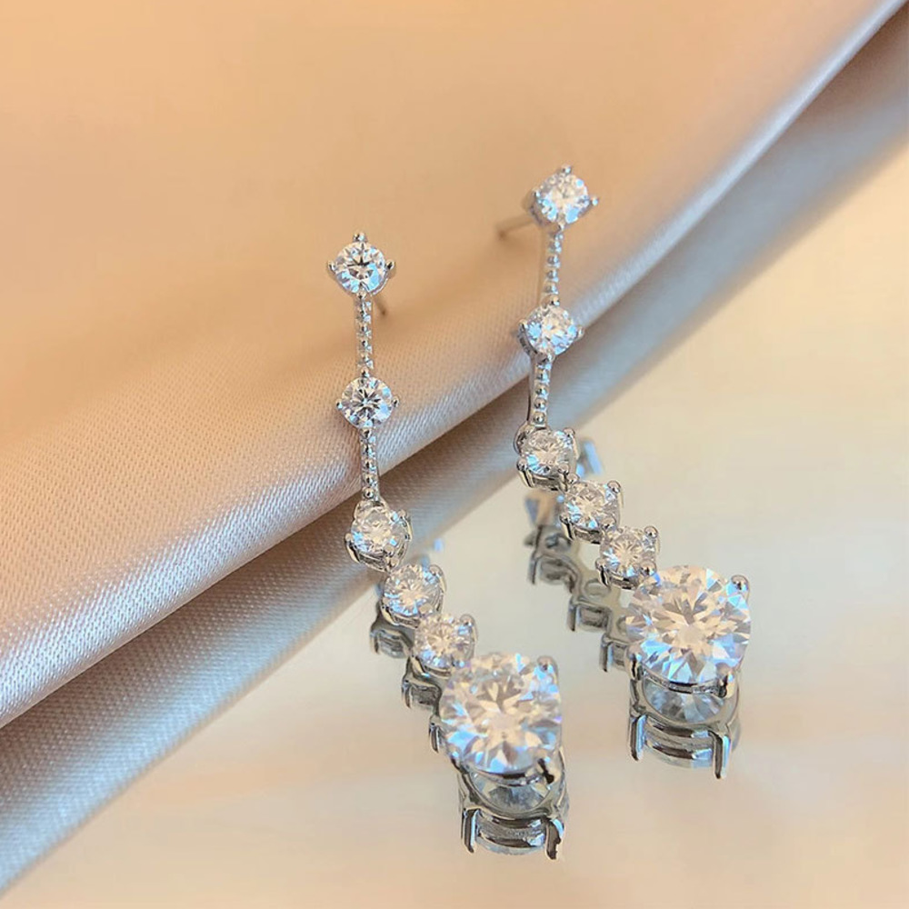 Anting-anting berbentuk tetesa - Moissanite Stud Earrings Round Cut 1Ct ulasan dan harga