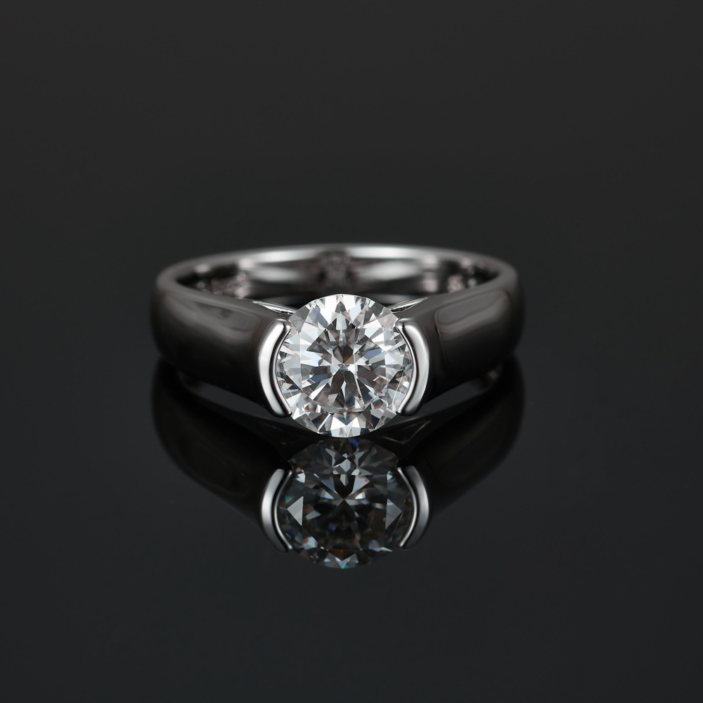 Cincin Moissanite Bulat 2 Kara - Moissanite Engagement Ring 2 Carat D Vvs1 ulasan dan harga