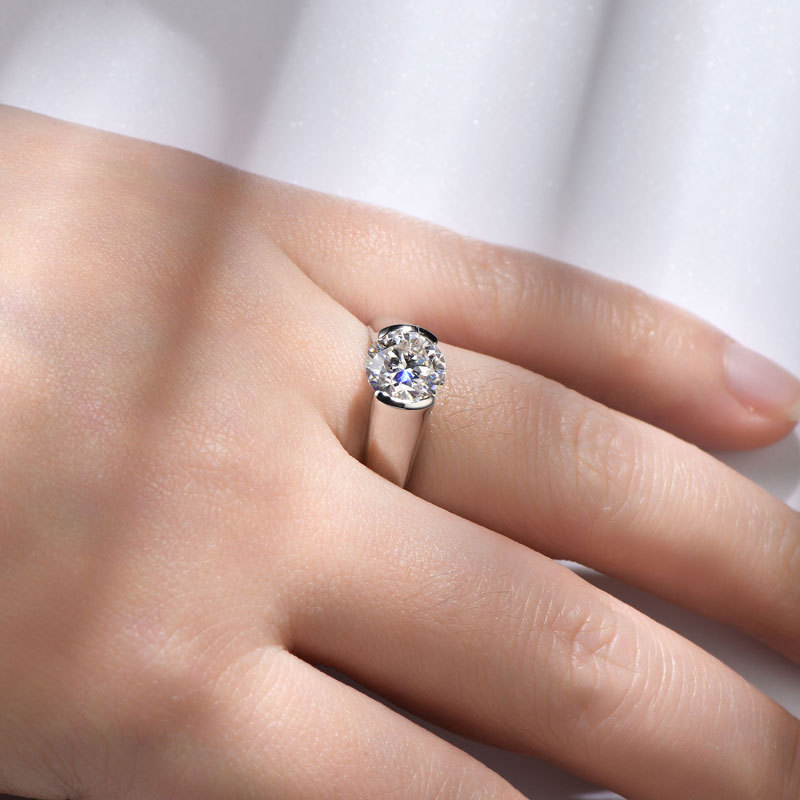Cincin Moissanite Bulat 2 Kara - Moissanite Engagement Ring 2 Carat D Vvs1 ulasan dan harga
