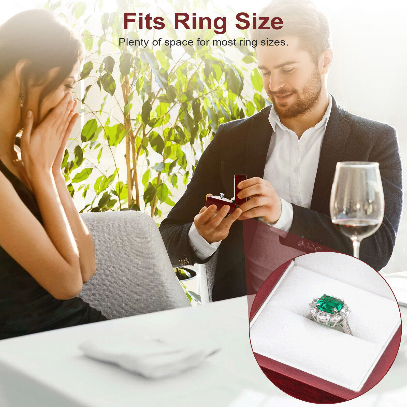 Kotak Cincin Kayu Berlampu LED - Velvet Ring Box Led Light Proposal ulasan dan harga