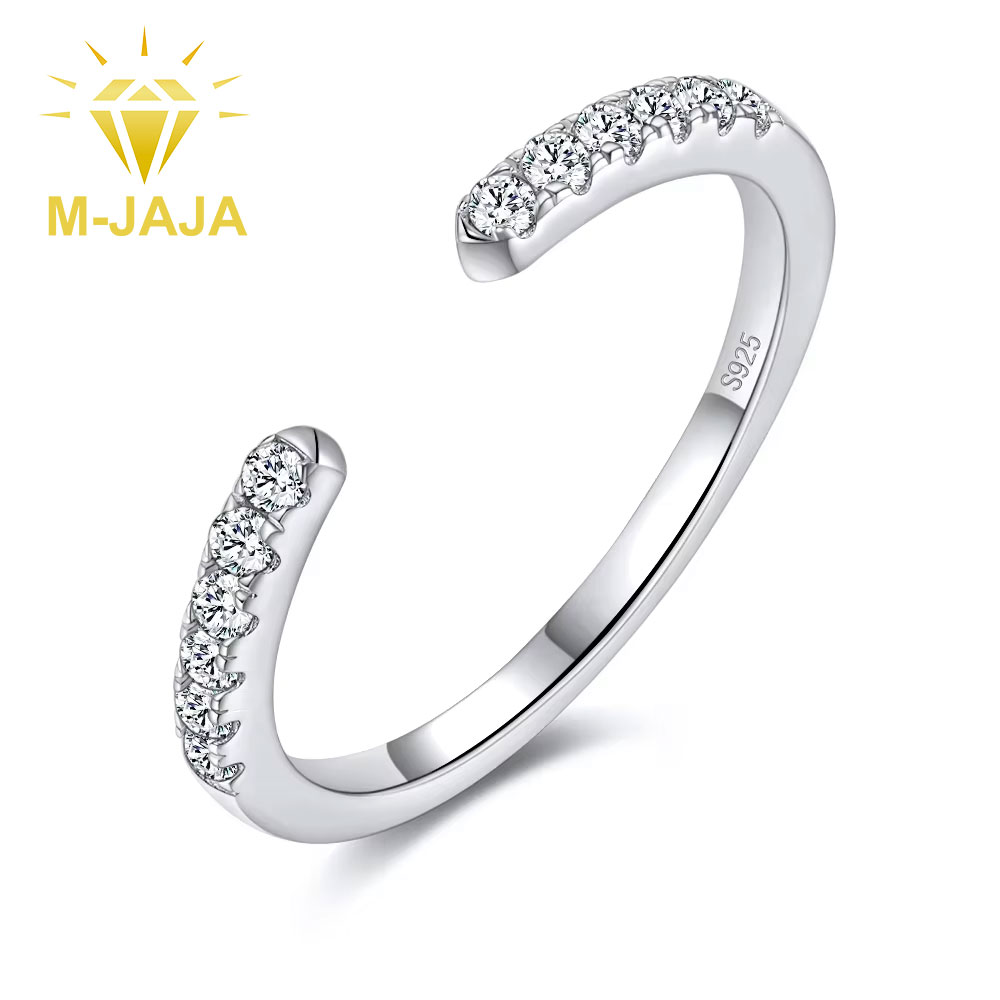 M-JAJA Cincin Terbuka Moissani - Moissanite Eternity Band Ring Stackable ulasan dan harga