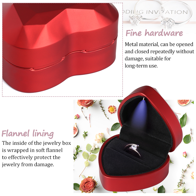 Kotak Cincin Lampu LED Bentuk  - Velvet Ring Box Led Light Proposal ulasan dan harga
