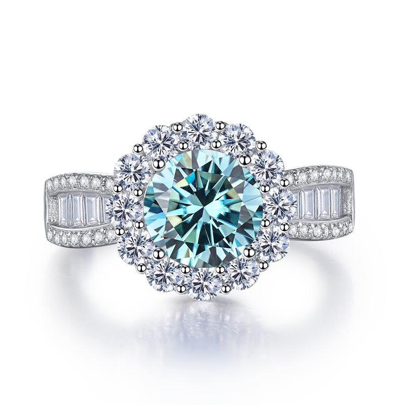 Cincin Perak Sterling S925 den - Moissanite Engagement Ring 2 Carat D Vvs1 ulasan dan harga