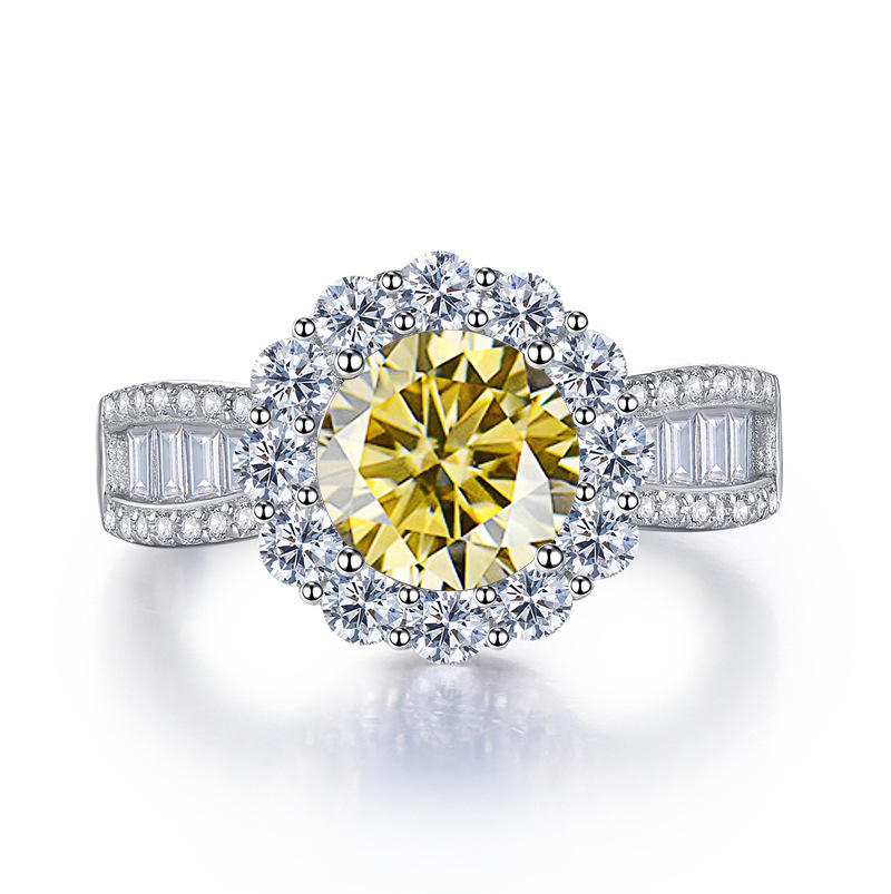 Cincin Perak Sterling S925 den - Moissanite Engagement Ring 2 Carat D Vvs1 ulasan dan harga