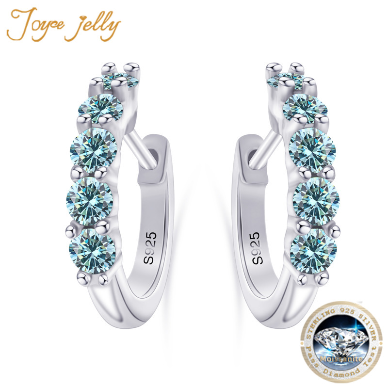 JoyceJelly 925 perak murni Moi - Moissanite Stud Earrings Round Cut 1Ct ulasan dan harga