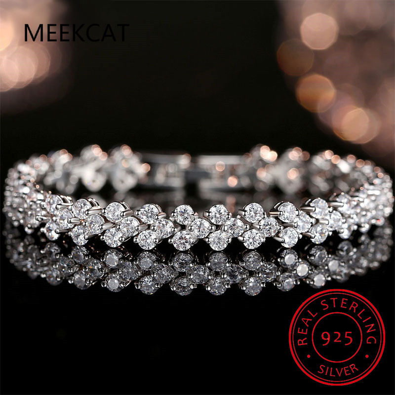 Gelang Tenis Moissanite Asli u - Moissanite Tennis Bracelet 925 Sterling ulasan dan harga