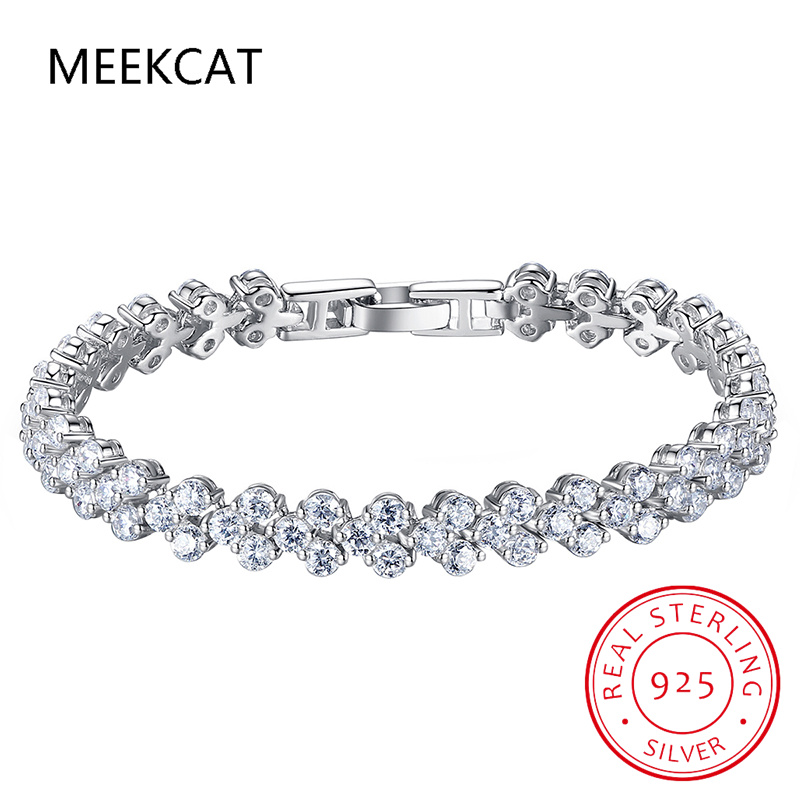 Gelang Tenis Moissanite Asli u - Moissanite Tennis Bracelet 925 Sterling ulasan dan harga