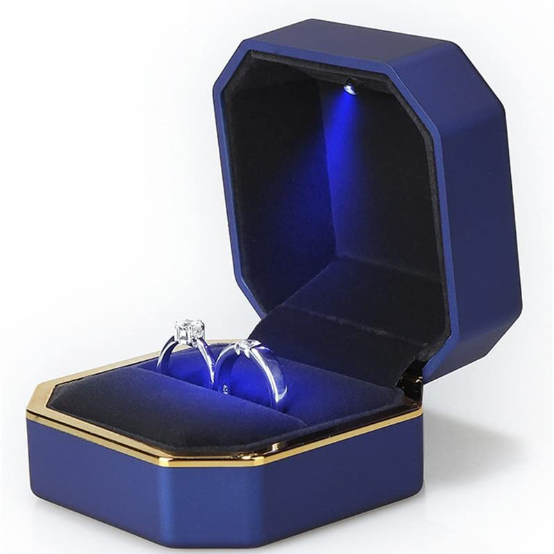 Kotak Perhiasan LED Mewah Berb - Velvet Ring Box Led Light Proposal ulasan dan harga