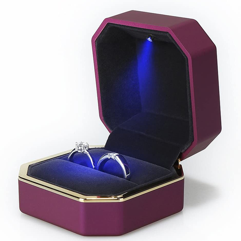 Kotak Perhiasan LED Mewah Berb - Velvet Ring Box Led Light Proposal ulasan dan harga