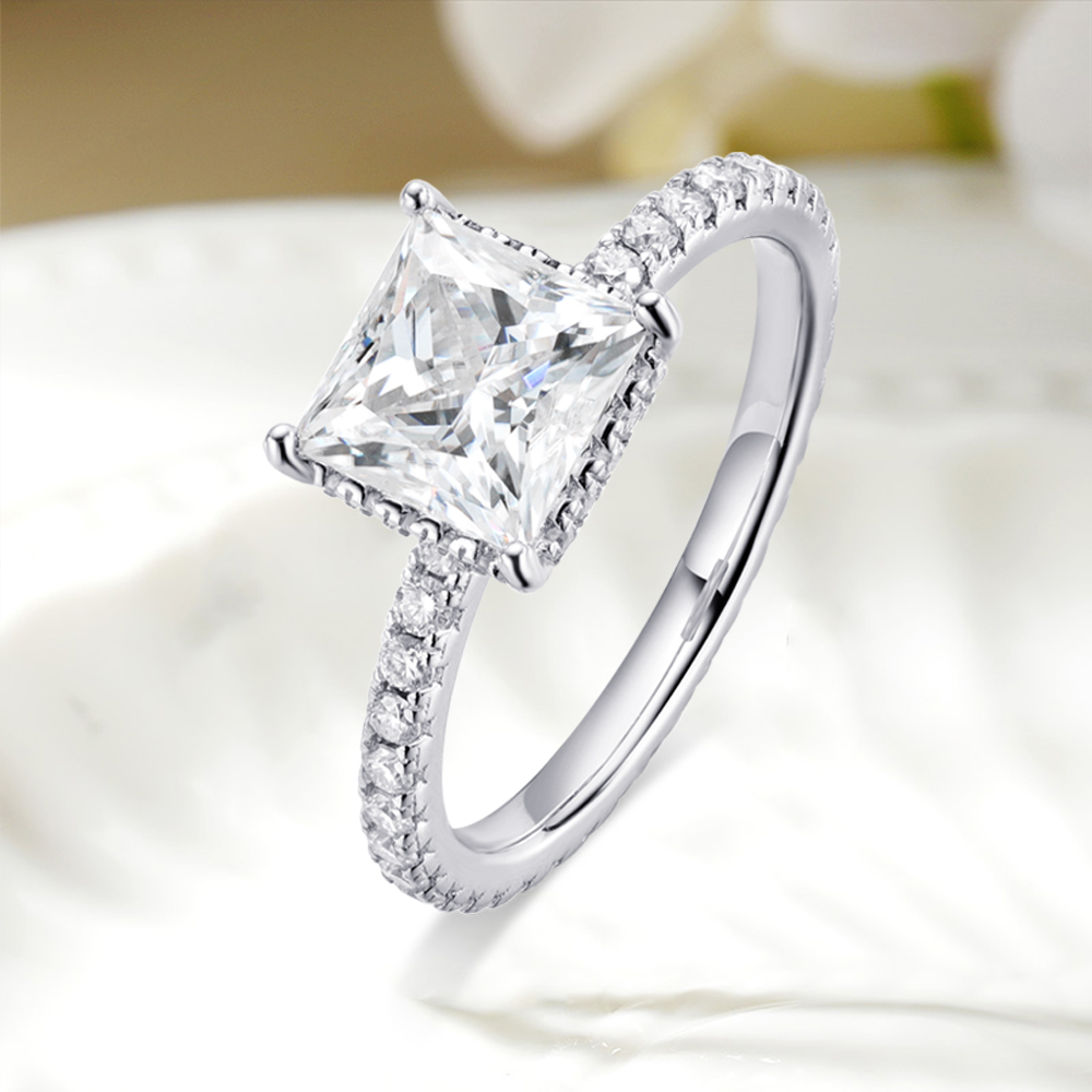 2 karat D VVS1 cincin potongan - Moissanite Engagement Ring 2 Carat D Vvs1 ulasan dan harga
