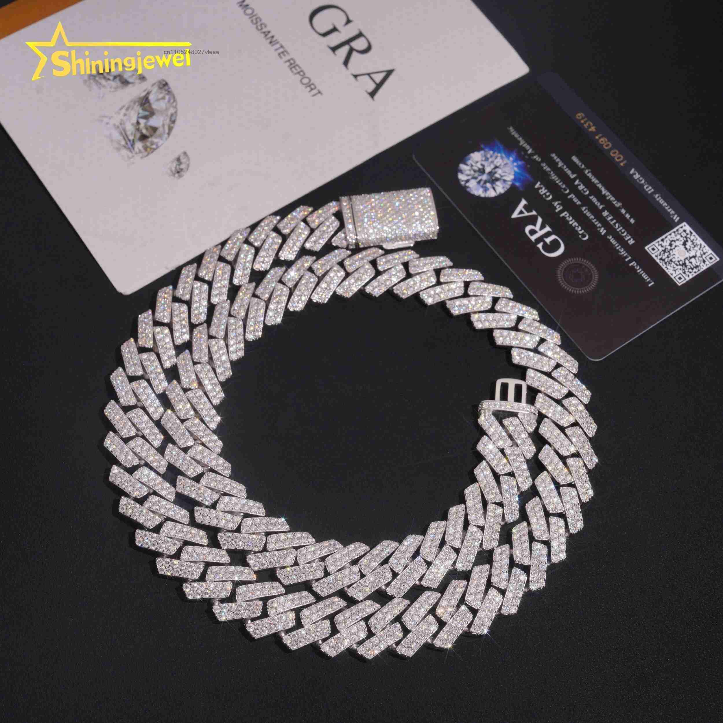 Kualitas Tinggi Rendah Harga T - Moissanite Cuban Link Chain Iced Out ulasan dan harga