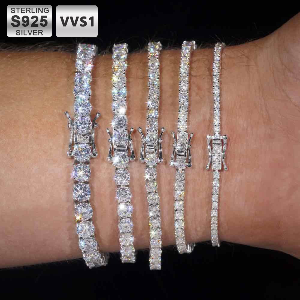 Gelang Tenis Moissanite ICEBLI - Moissanite Tennis Bracelet 925 Sterling ulasan dan harga