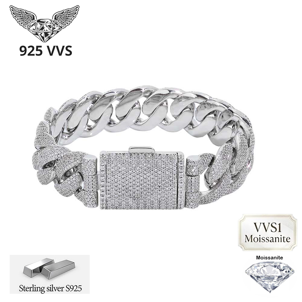 Gelang Cuban Link Tebal 22mm P - Moissanite Cuban Link Chain Iced Out ulasan dan harga