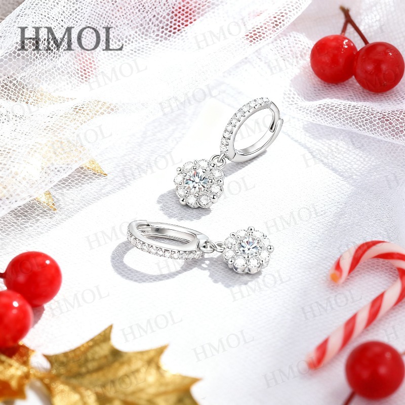 Anting Moissanite Potongan Bul - Moissanite Stud Earrings Round Cut 1Ct ulasan dan harga