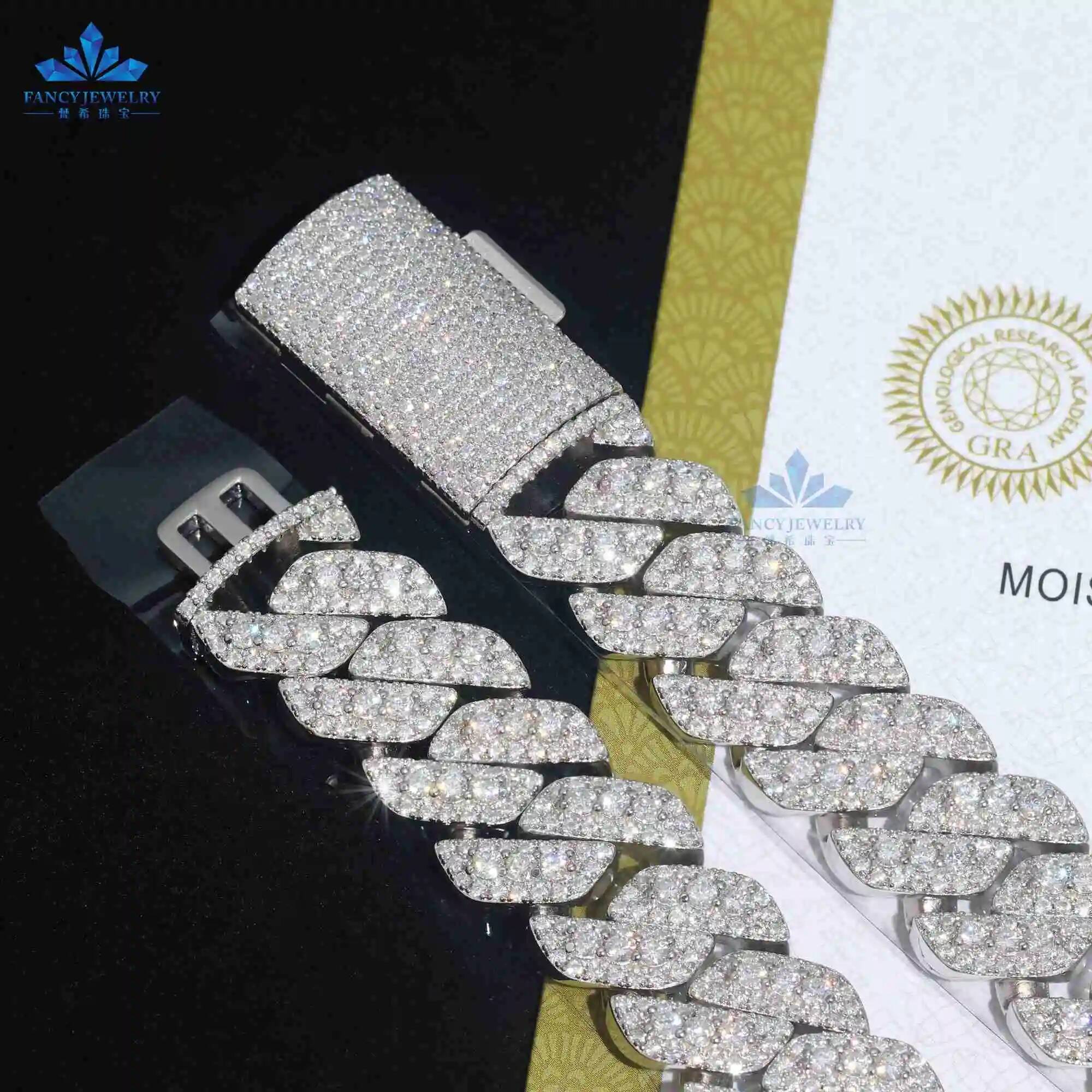 Perhiasan Fashion Mewah Hip Ho - Moissanite Cuban Link Chain Iced Out ulasan dan harga