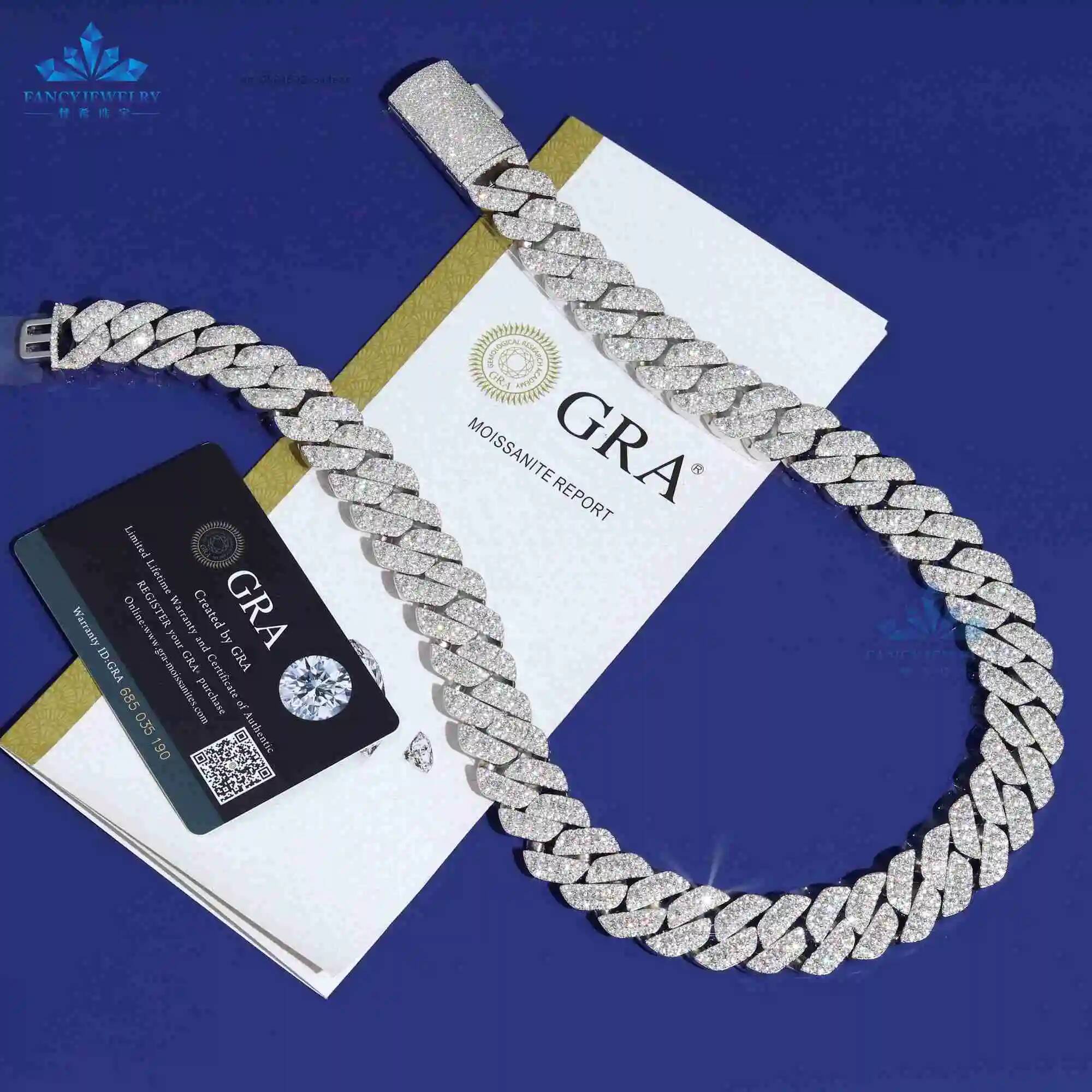 Perhiasan Fashion Mewah Hip Ho - Moissanite Cuban Link Chain Iced Out ulasan dan harga
