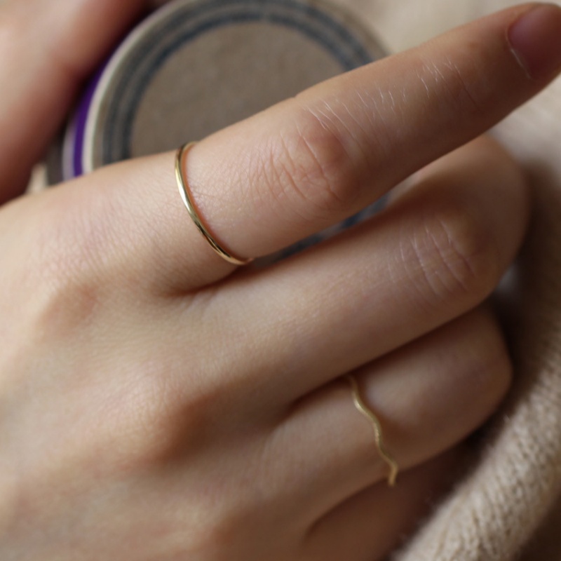Cincin Tipis Minimalis Emas 14 - Lab Grown Diamond Ring 14K Gold ulasan dan harga