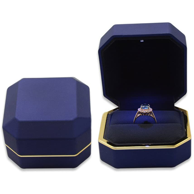 Kotak perhiasan LED, 1 buah ka - Velvet Ring Box Led Light Proposal ulasan dan harga