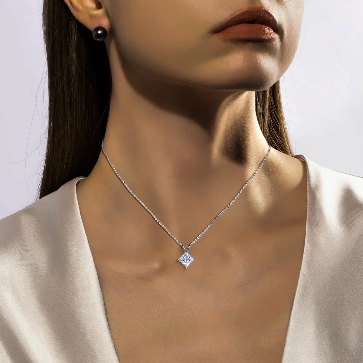 FCGJHW 2ct/3ct/4ct/5ct, Lionti - Moissanite Pendant Necklace Solitaire ulasan dan harga