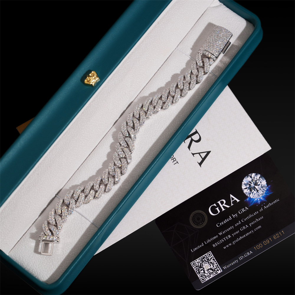 Kalung Rantai Cuban Moissanite - Moissanite Cuban Link Chain Iced Out ulasan dan harga