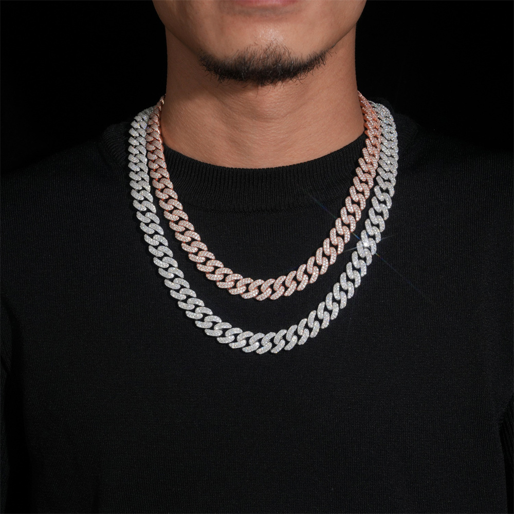 Kalung Rantai Cuban Moissanite - Moissanite Cuban Link Chain Iced Out ulasan dan harga