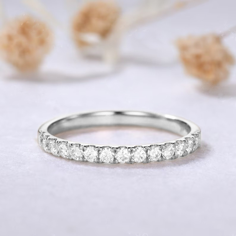 OXTAO Cincin Tipis Minimalis D - Moissanite Eternity Band Ring Stackable ulasan dan harga