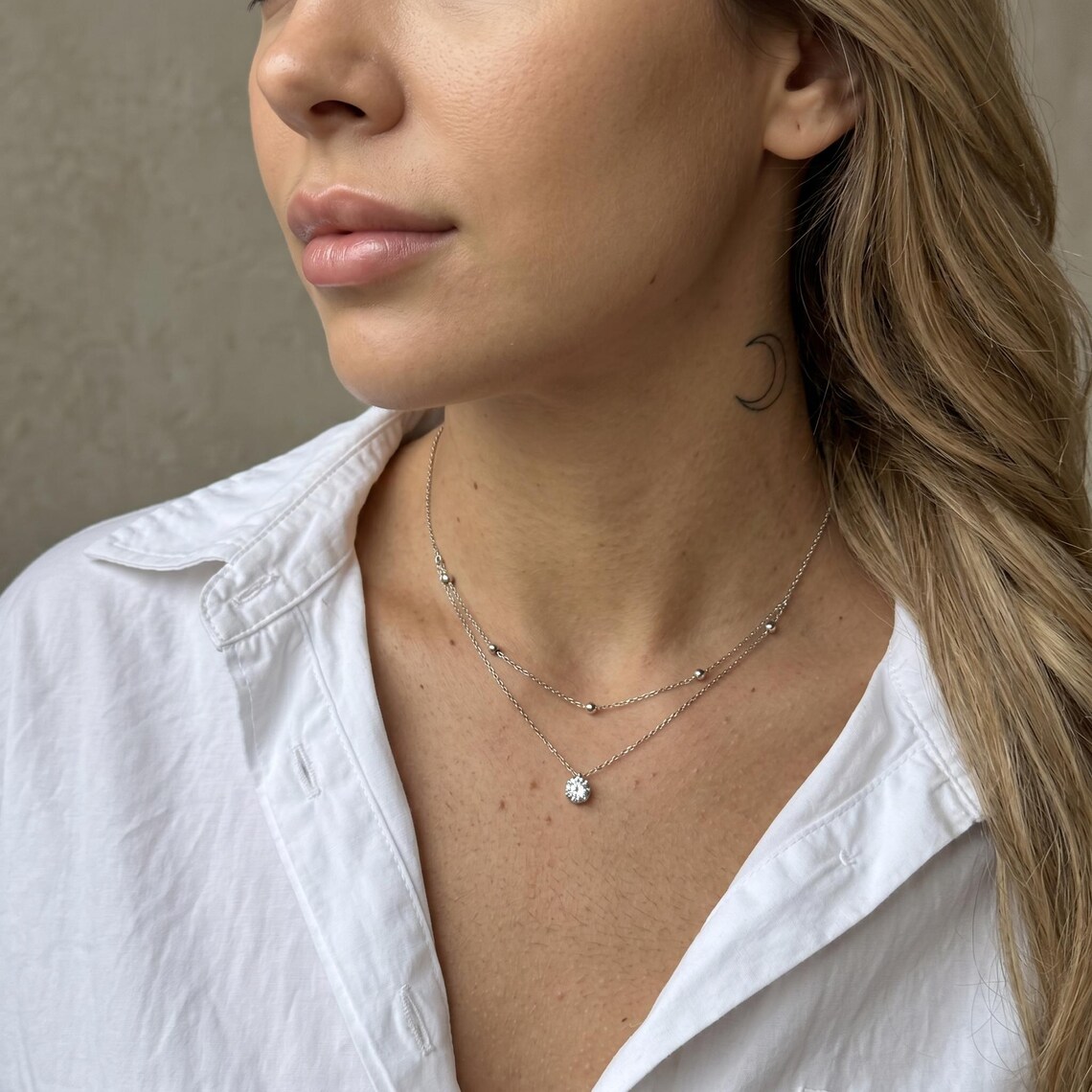 Kalung Liontin Moissanite Lapi - Moissanite Pendant Necklace Solitaire ulasan dan harga
