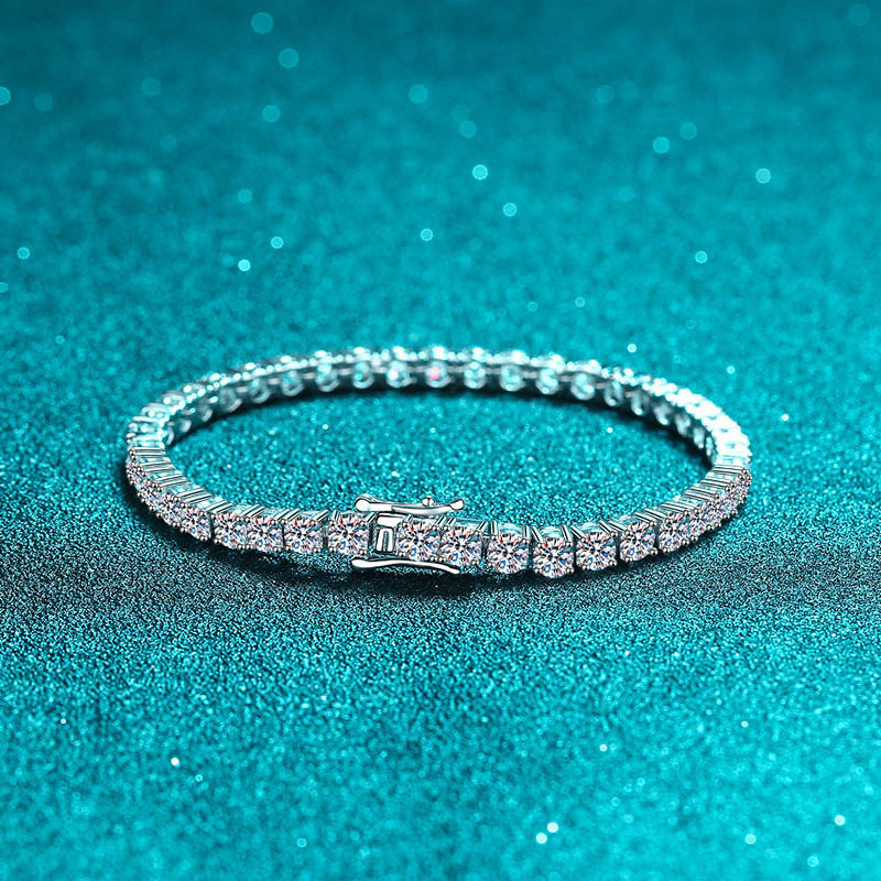 100% S925 Perak Murni 2-6Mm Ge - Moissanite Tennis Bracelet 925 Sterling ulasan dan harga