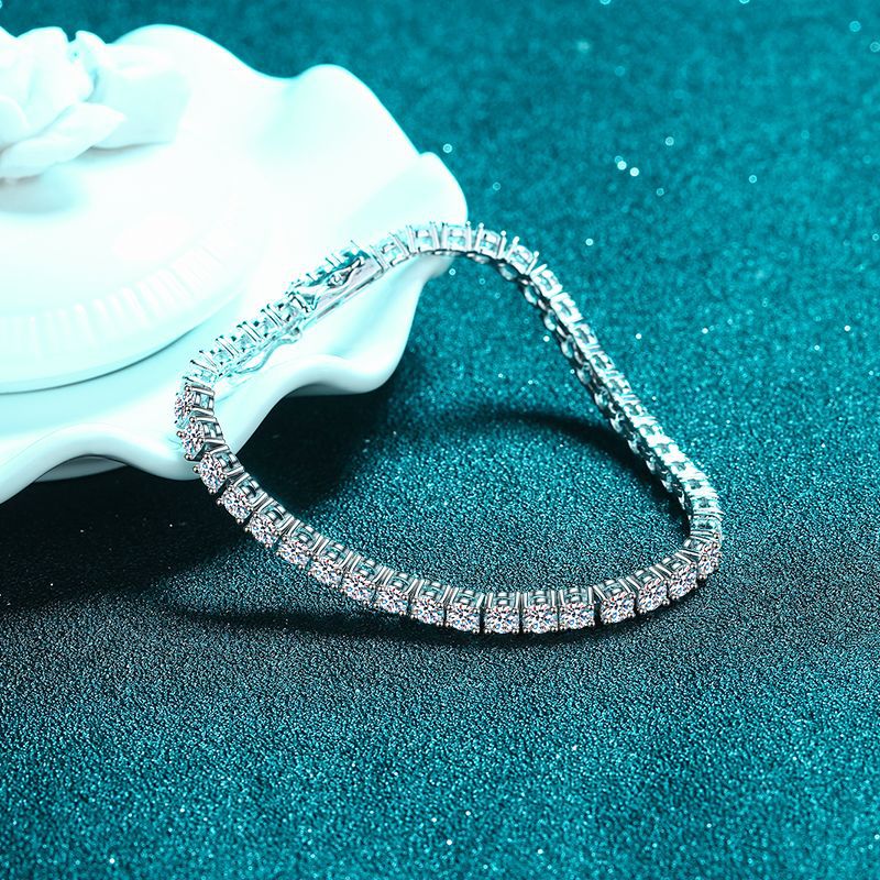 100% S925 Perak Murni 2-6Mm Ge - Moissanite Tennis Bracelet 925 Sterling ulasan dan harga