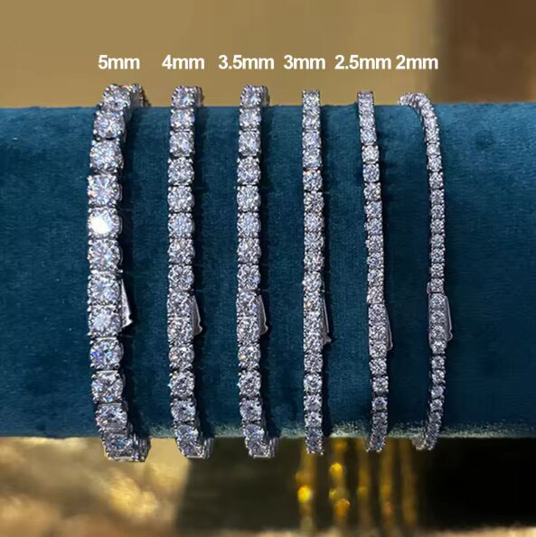 Gelang Tenis Moissanite 2-5mm  - Moissanite Tennis Bracelet 925 Sterling ulasan dan harga