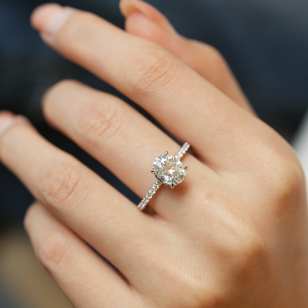 Cincin Pertunangan Moissanite  - Moissanite Engagement Ring 2 Carat D Vvs1 ulasan dan harga
