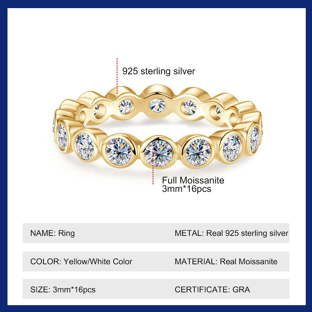 Set Cincin Moissanite dengan B - Moissanite Eternity Band Ring Stackable ulasan dan harga