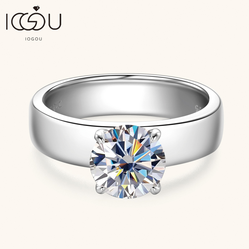 IOGOU cincin berlian Moissanit - Moissanite Engagement Ring 2 Carat D Vvs1 ulasan dan harga