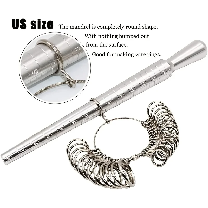 3 Buah Set Alat Ukur Cincin Pe - Ring Sizer Measuring Tool Mandrel Set ulasan dan harga
