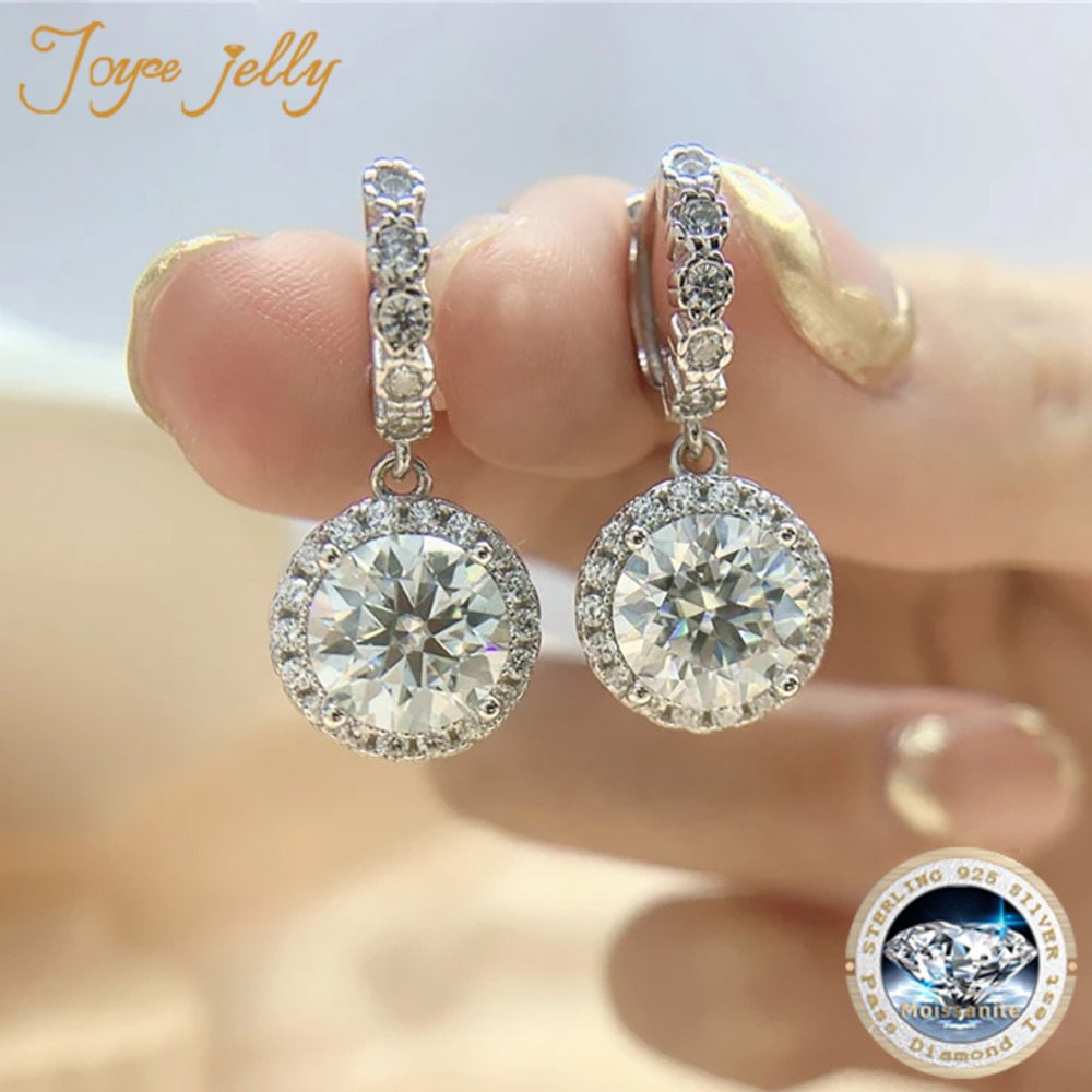 JoyceJelly anting-anting perak - Moissanite Stud Earrings Round Cut 1Ct ulasan dan harga