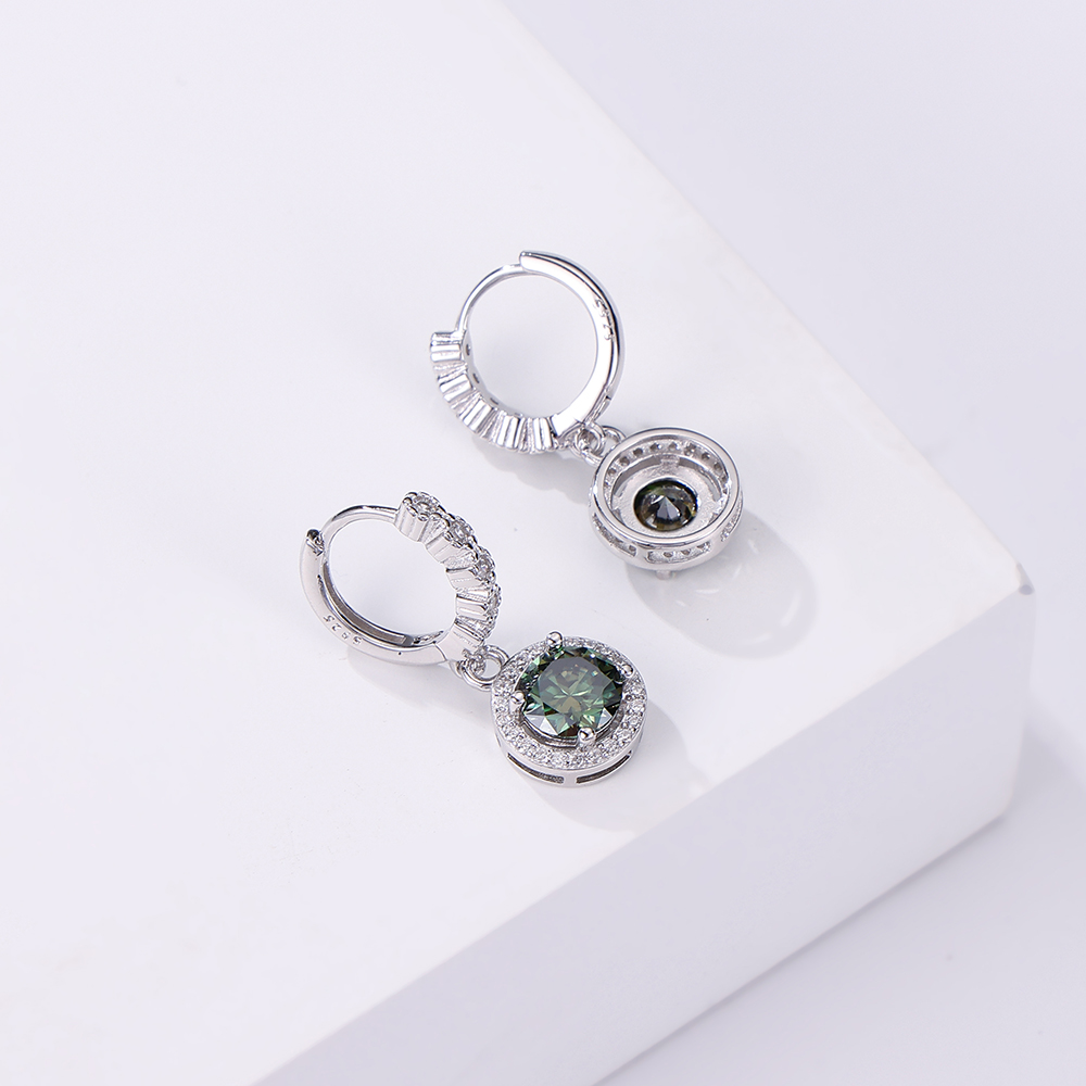 JoyceJelly anting-anting perak - Moissanite Stud Earrings Round Cut 1Ct ulasan dan harga