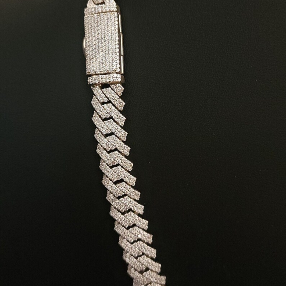 Rantai Cuban Link Moissanite B - Moissanite Cuban Link Chain Iced Out ulasan dan harga
