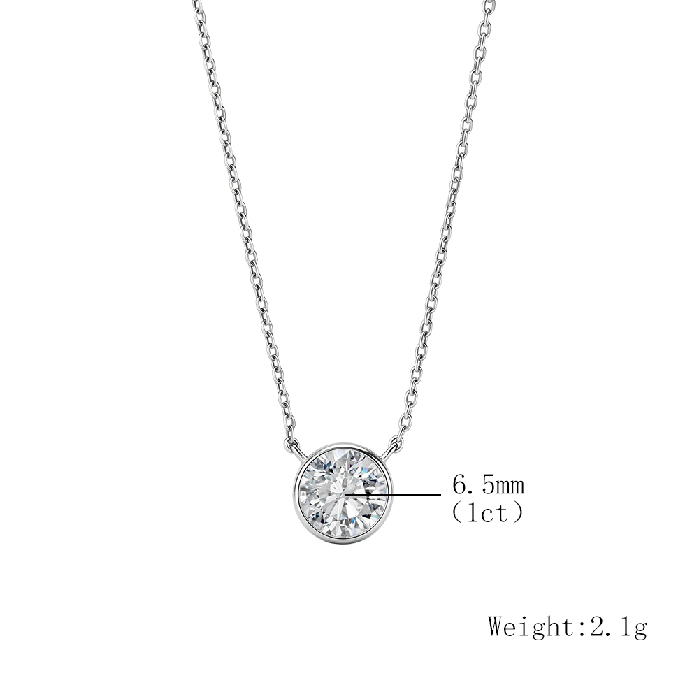 Kalung dengan liontin berlian  - Moissanite Pendant Necklace Solitaire ulasan dan harga