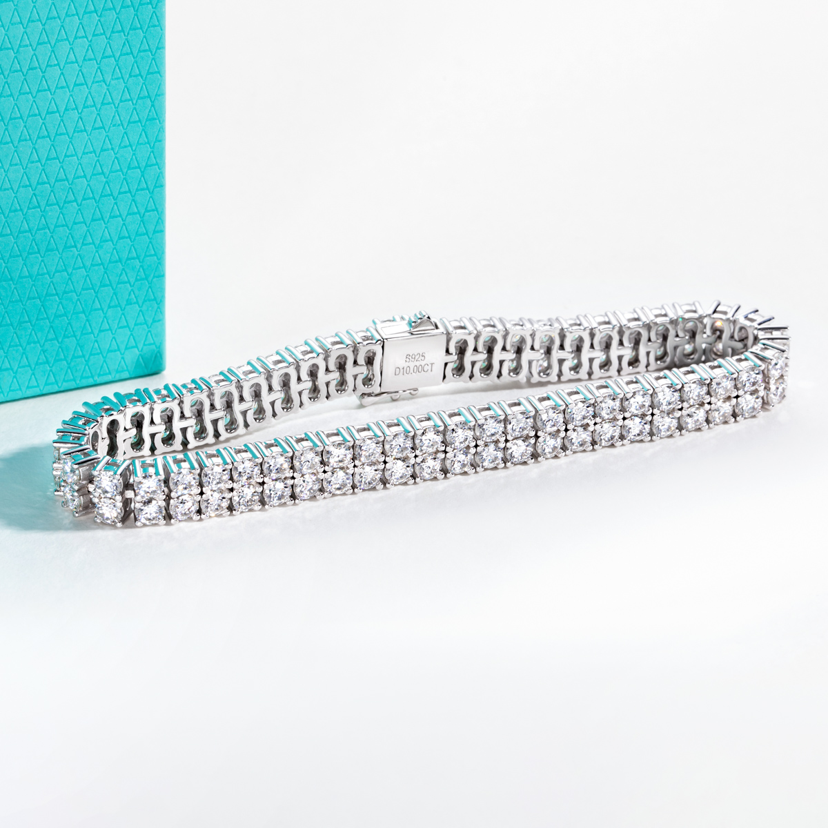 Gelang Tennis Dua Baris Berlia - Moissanite Tennis Bracelet 925 Sterling ulasan dan harga