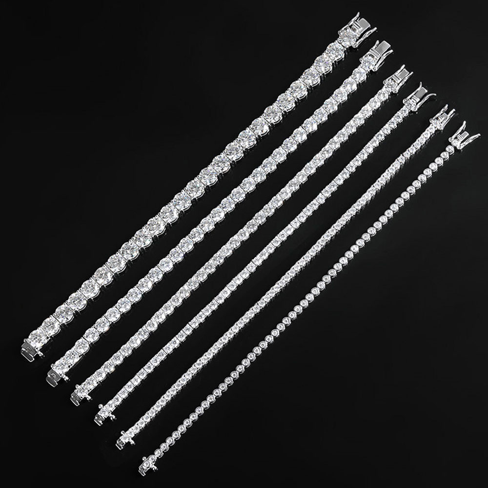 KNOBSPIN 2Mm Gelang Tenis Mois - Moissanite Tennis Bracelet 925 Sterling ulasan dan harga