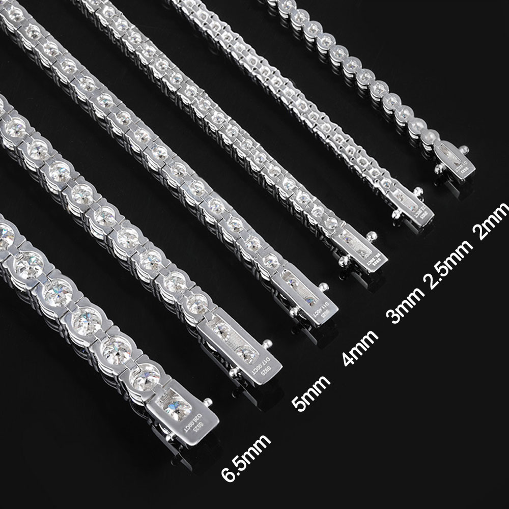 KNOBSPIN 2Mm Gelang Tenis Mois - Moissanite Tennis Bracelet 925 Sterling ulasan dan harga