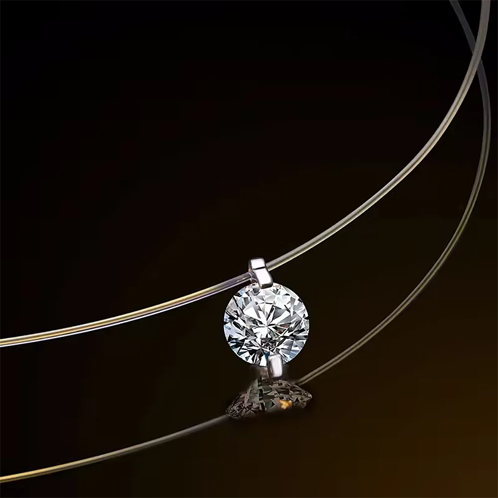 Kalung Liontin Berlian Moissan - Moissanite Pendant Necklace Solitaire ulasan dan harga
