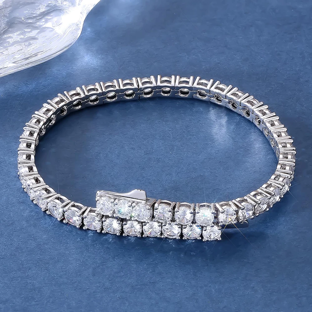 Gelang Tenis Moissanite 3Mm 4M - Moissanite Tennis Bracelet 925 Sterling ulasan dan harga